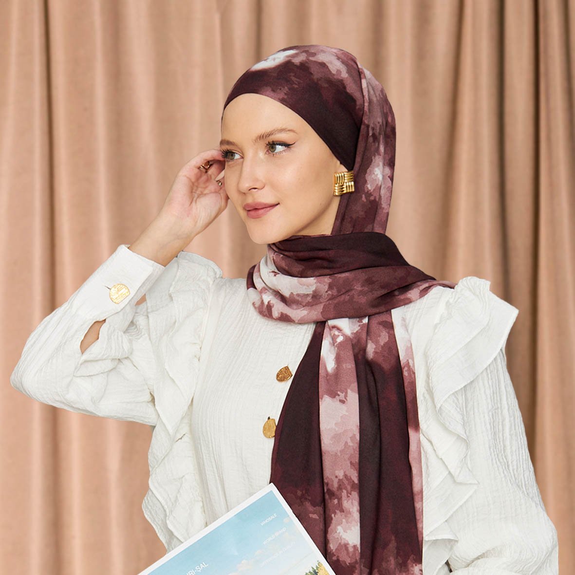 6078 - Rami Organik Baskılı Şal