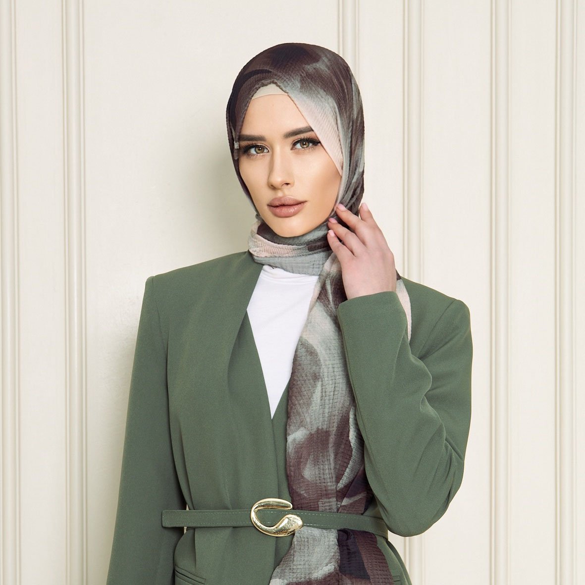 6166 - Müslin Baskılı Şal