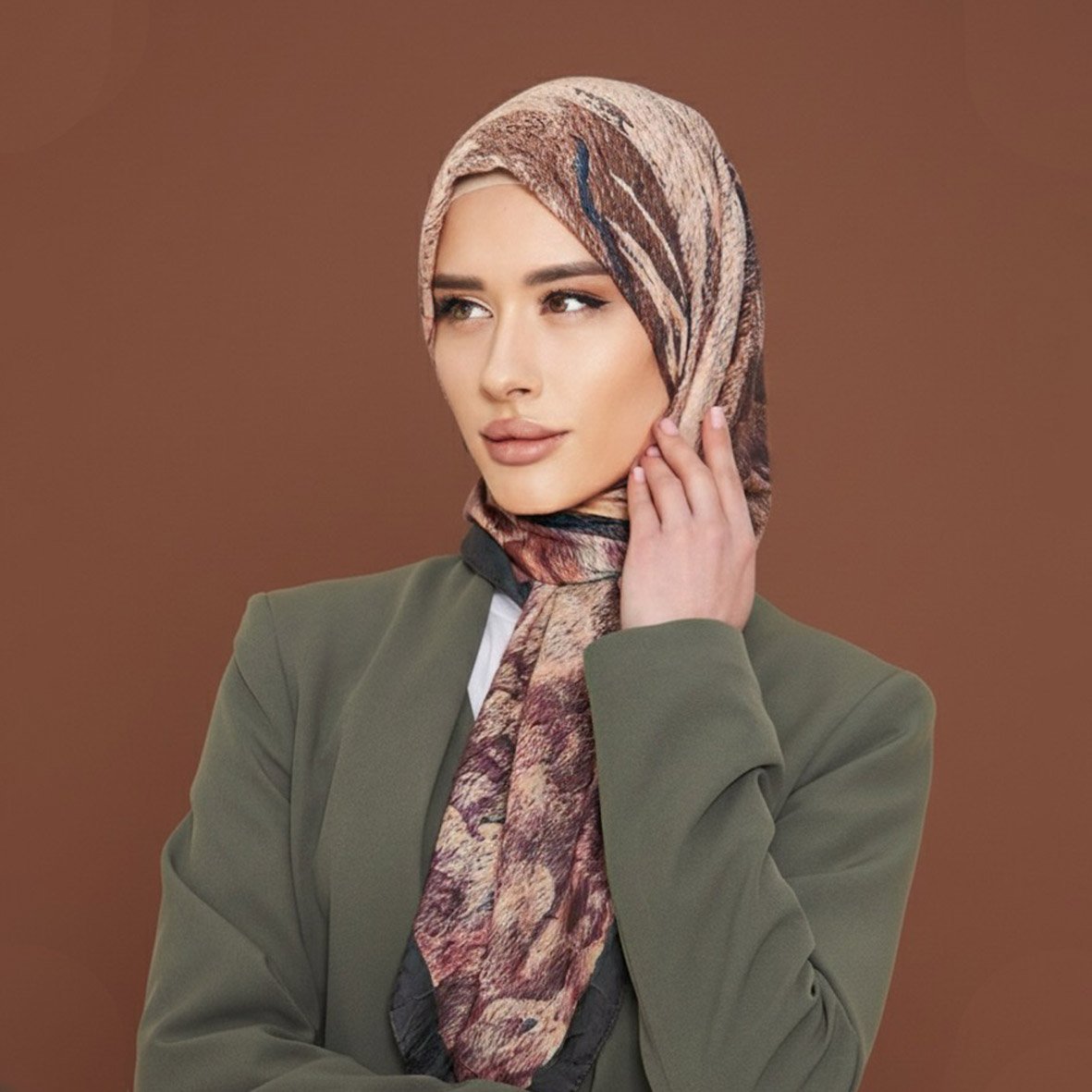 6162 - Bambu Kraş Baskılı Eşarp