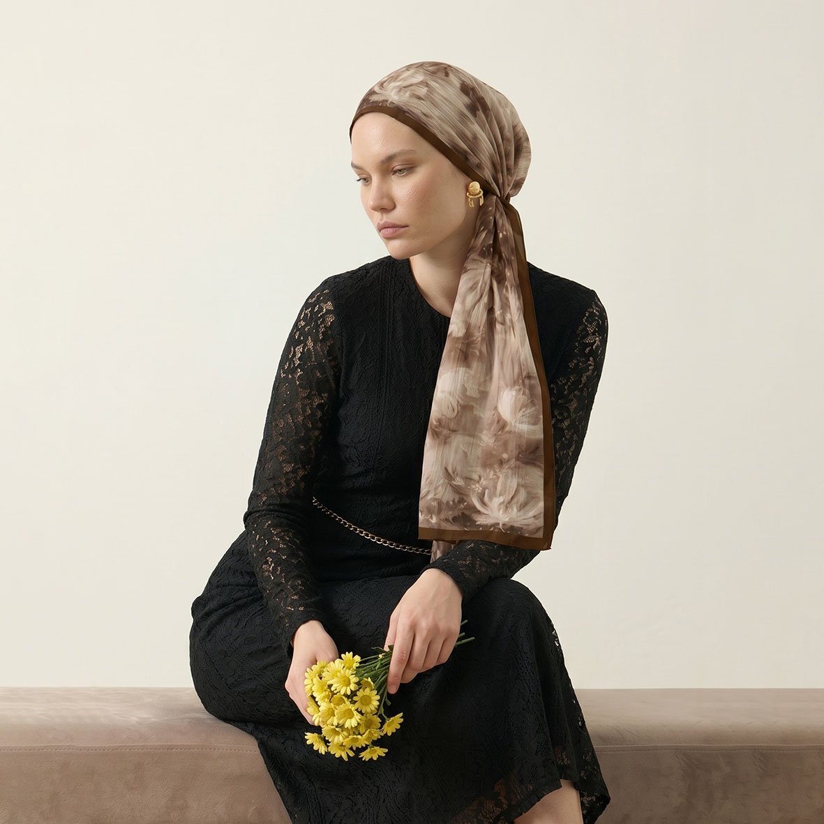 6308 - Bambu Kraş Baskılı Şal