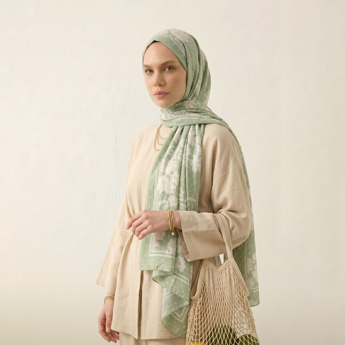 6378 - Bambu Kraş Baskılı Şal