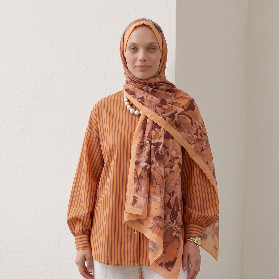 6426 - Bambu Kraş Baskılı Şal